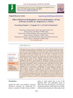 Effect of plant growth regulators on growth parameter s of taro [Colocasia esculenta var. antiquorum (L.) Schott.]