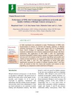 Performance of NPK with vermicompost and boron on growth and quality attributes of Brinjal (Solanum melongena L.)