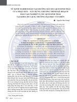 Từ kinh nghiệm đào tạo hướng dẫn du lịch sinh thái của Nhật Bản – xây dựng chương trình kế hoạch đào tạo nghiệp vụ du lịch sinh thái tại Khoa Du lịch, Trường Đại học Văn Hiến