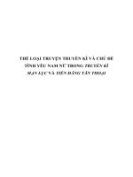 THỂ LOẠI TRUYỆN TRUYỀN kì và CHỦ đề TÌNH yêu NAM nữ TRONG TRUYỀN kì mạn lục và TIỄN ĐĂNG tân THOẠI 