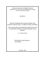 Việc sử dụng hồ sơ tập bài để phát triển kĩ năng viết của sinh viên năm thứ nhất tại trường đại học ngoại thương 