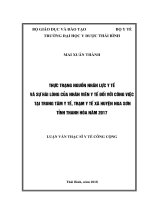 Thực trạng nguồn nhân lực y tế và sự hài lòng của nhân viên y tế đối với công việc tại trung tâm y tế, trạm y tế xã huyện nga sơn tỉnh thanh hóa năm 2017 