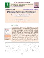 Effect of feeding garlic (Allium sativum) on haematological, serum biochemical profile and carcass characteristics in broiler chicken