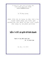 Phân tích khách hàng và đối thủ cạnh tranh nhằm nâng cao hiệu quả marketing cho dịch vụ học trực tuyến của công ty CP proview 