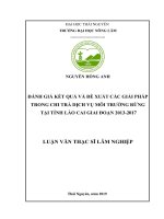 Đánh giá kết quả và đề xuất các giải pháp trong chi trả dịch vụ môi trường rừng tại tỉnh Lào Cai giai đoạn 2013 2017 (Luận văn thạc sĩ)