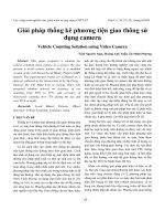 Giải pháp thống kê phương tiện giao thông sử dụng camera