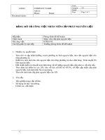 Mô tả công việc nhân viên cấp phát nguyên liệu