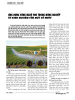 Ứng dụng công nghệ cao trong nông nghiệp từ kinh nghiệm của một số nước