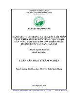 Đánh giá thực trạng và đề xuất giải pháp phát triển sinh kế bền vững cho người dân vùng đệm khu bảo tồn thiên nhiên hoàng liên, văn bàn, lào cai 