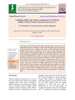 Combining ability and variance components for yield and quality traits in tomato (Solanum lycopersicum L.)
