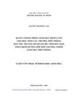 Quản lí hoạt động giáo dục pháp luật cho học sinh các trường phổ thông dân tộc nội trú huyện ba bể, tỉnh bắc kạn theo định hướng đổi mới chương trình giáo dục phổ thông 