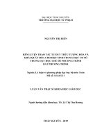 Rèn luyện thao tác tư duy trừu tượng hóa và khái quát hóa cho học sinh trung học cơ sở trong dạy học chủ đề phương trình bất phương trình 