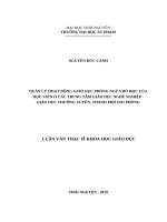 Quản lý hoạt động giáo dục phòng ngừa bỏ học của học viên ở các trung tâm giáo dục nghề nghiệp   giáo dục thường xuyên, thành phố hải phòng 