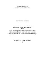 Đánh giá thực trạng hoạt động giết mổ lợn và ô nhiễm một số vi sinh vật hiếu khí trên thịt lợn bán tại khu vực quận nam từ liêm, thành phố hà nội 