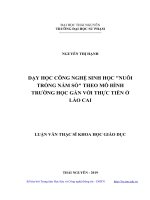 Dạy học công nghệ sinh học nuôi trồng nấm sò theo mô hình trường học gắn với thực tiễn ở lào cai 