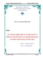 Tư tưởng triết học của nho giáo và những ảnh hưởng của nó đến đời sống văn hóa tinh thần người việt 