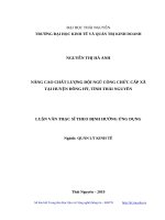 Nâng cao chất lượng đội ngũ công chức cấp xã tại huyện đồng hỷ, tỉnh thái nguyên 