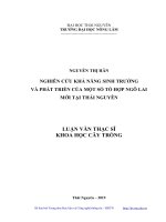 Nghiên cứu khả năng sinh trưởng và phát triển của một số tổ hợp ngô lai mới tại thái nguyên 
