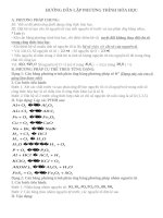 HƯỚNG DẪN LẬP PHƯƠNG TRÌNH HÓA HỌC THCS