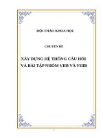 Chuyên đề xây DỰNG hệ THỐNG câu hỏi và bài tập  NHÓM VIIB và VIIIB h06 