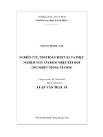 Nghiên cứu, tính toán thiết kế và thực nghiệm máy sấy bơm nhiệt kết hợp ống nhiệt trọng trường