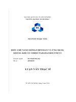 Điều chế nano đồng chitosan và ứng dụng kháng khuẩn vibrio parahaemolyticus