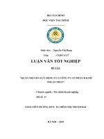 11  QUẢN TRỊ vốn lưu ĐỘNG của CÔNG TY cổ PHẦN BAO bì THUẬN PHÁT 