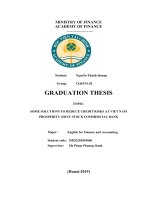 54  SOME SOLUTIONS TO REDUCE CREDIT RISKS AT VIET NAM PROSPERITY JOINT STOCK COMMERCIAL BANK 