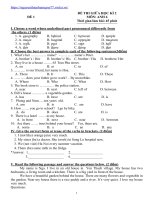 16 đề THI GIỮA học kì 2 ANH 6 