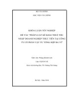 58  PHÁP LUẬT kê KHAI THUẾ THU NHẬP DOANH NGHIỆP THỰC TIỄN tại CÔNG TY cổ PHẦN vật tư TỔNG hợp BA vì 