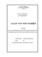 47  QUẢN lý CHI THƯỜNG XUYÊN NGÂN SÁCH NHÀ nước CHO sự NGHIỆP GIÁO dục HUYỆN BẠCH THÔNG, TỈNH bắc kạn 