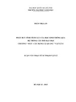 Phát huy tính tích cực của học sinh thông qua hệ thống câu hỏi dạy học chương “ mắt – các dụng cụ quang” vật lí 11 