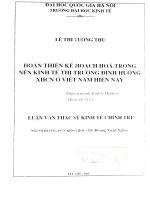 Hoàn thiện kế hoạch hóa trong nền kinh tế thị trường định hướng XHCN ở việt nam hiện nay 