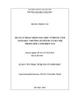 Quản lý hoạt động dạy học ở trung tâm giáo dục thường xuyên ba vì, hà nội trong bối cảnh hiện nay 