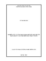 Nghiên cứu và ứng dụng khai phá dữ liệu để xây dựng hệ tư vấn cho diễn đàn trực tuyến 