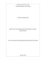 Định tuyến có đảm bảo chất lượng dịch vụ trong mạng manet 