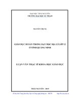 Giáo dục di sản trong dạy học địa lí lớp 12 ở tỉnh quảng ninh 