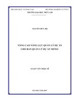 Nâng cao năng lực quản lý dự án cho ban quản lý dự án mitec 