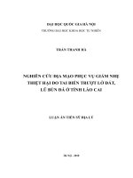 Nghiên cứu địa mạo phục vụ giảm nhẹ, thiệt hại do tai biến trượt lở đất, lũ bùn đá ở tỉnh lào cai 