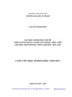 Dạy học khám phá chủ đề một số ứng dụng vi sinh vật trong thực tiễn cho học sinh trường THPT chợ đồn   bắc kạn 