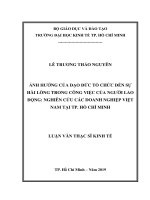 Ảnh hưởng của đạo đức tổ chức đến sự hài lòng trong công việc của người lao động nghiên cứu các doanh nghiệp việt nam tại TP  HCM 