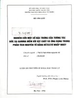 Nghiên cứu một số đặc trưng của tương tác bức xạ gamma mềm với vật chất và ứng dụng trong phân tích nguyên tố bằng đêtectơ nhấp nháy 