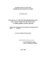 Ứng dụng lý thuyết đồ thị để khảo sát đặc trưng một số lớp ngôn ngữ và điều khiển tương tranh 