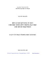 Rèn luyện kĩ năng tư duy cho học sinh lớp 5 trong dạy học chủ đề số thập phân 