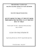 Quyết định tài trợ, lý thuyết định thời điểm thị trường và lý thuyết đầu tư thực 