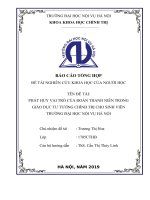 Đề tài Nghiên cứu khoa học: Phát huy vai trò của Đoàn Thanh niên trong giáo dục tư tưởng chính trị cho sinh viên Trường Đại học Nội vụ Hà Nội