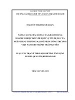 Nâng cao sự hài lòng của khách hàng doanh nghiệp đối với dịch vụ tín dụng của ngân hàng thương mại cổ phần công thương việt nam chi nhánh thái nguyên 
