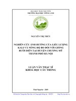 Nghiên cứu ảnh hưởng của liều lượng kali và nồng độ bo đối với giống bưởi diễn tại huyện chương mỹ thành phố hà nội 