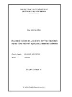 Phân tích các yếu tố ảnh hưởng đến việc chậm tiến độ thi công nhà ở xã hội tại thành phố Hồ Chí Minh