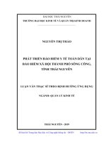 Phát triển bảo hiểm y tế toàn dân tại bảo hiểm xã hội thành phố sông công, tỉnh thái nguyên 